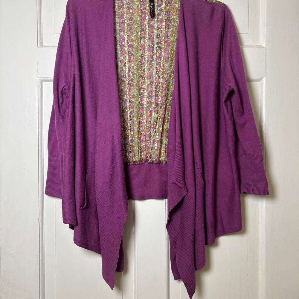 Skye's The Limit Women's M Purple and Pink Cardigan